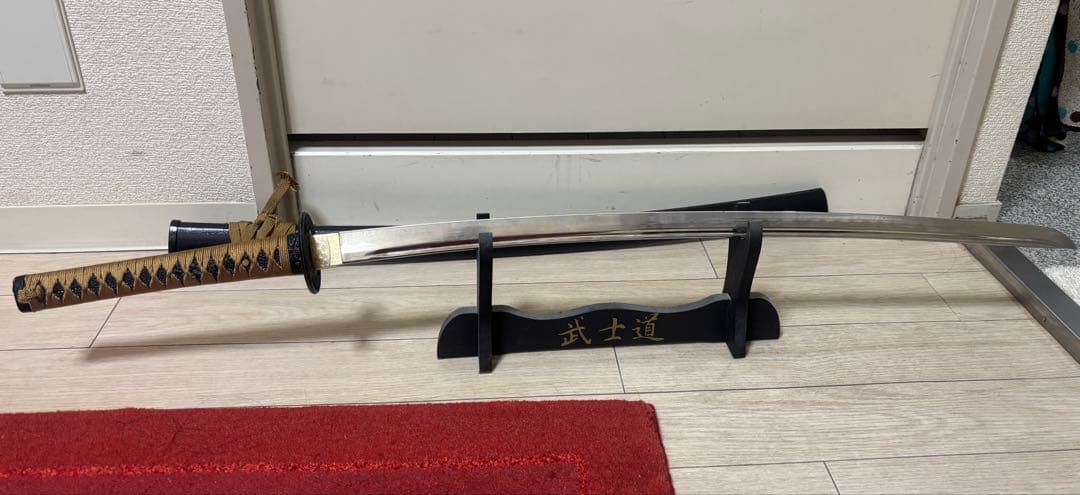 高級模造刀　樋有刀身 茶白拵え居合刀 太刀本格模造刀