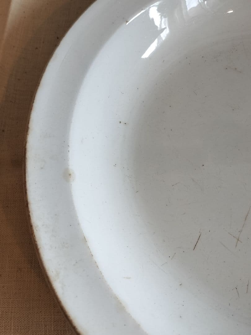 アンティーク　フランス　クレイユ　モントロー　白い　ボウル