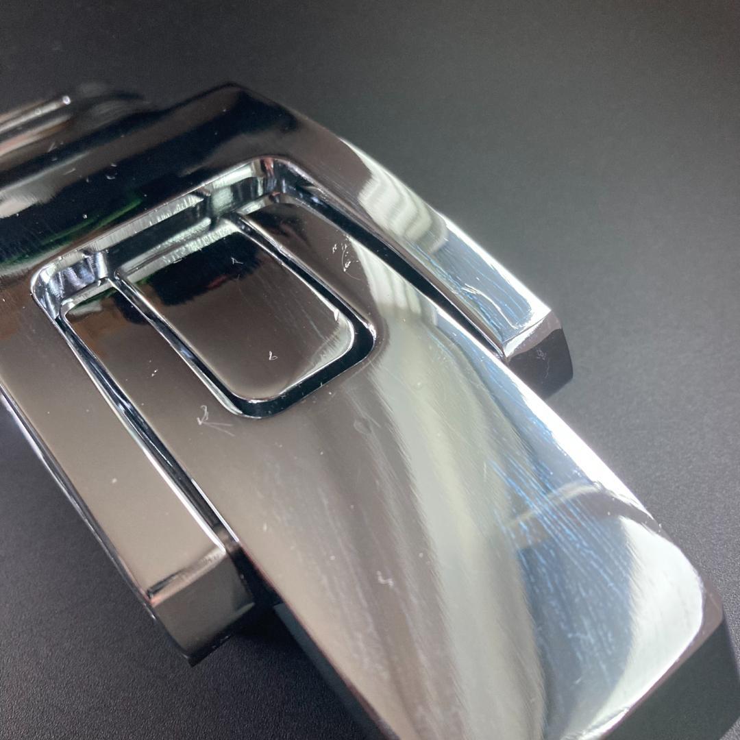 アウトレット品 パワーベルト レバーアクション 本革 白ベルト 可変式 光沢銀