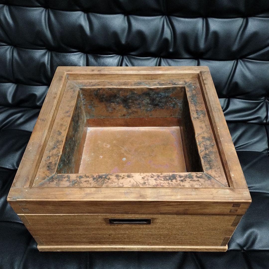 火鉢 木製 銅板 古道具 レトロ