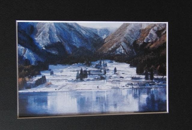 三栖右嗣、【信州『うみのくち』】、希少な額装用画集より