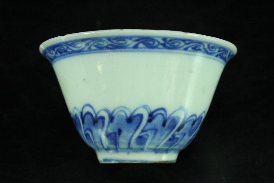 煎茶 唐物 中国美術 染付 色絵 碗 三個 まとめて(K-XA860)