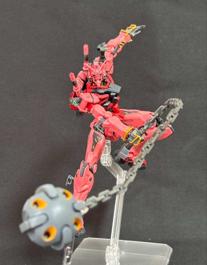 HG赤いガンダム完成品（ビット6個付き・部分塗装・つや消しトップコート仕上げ）