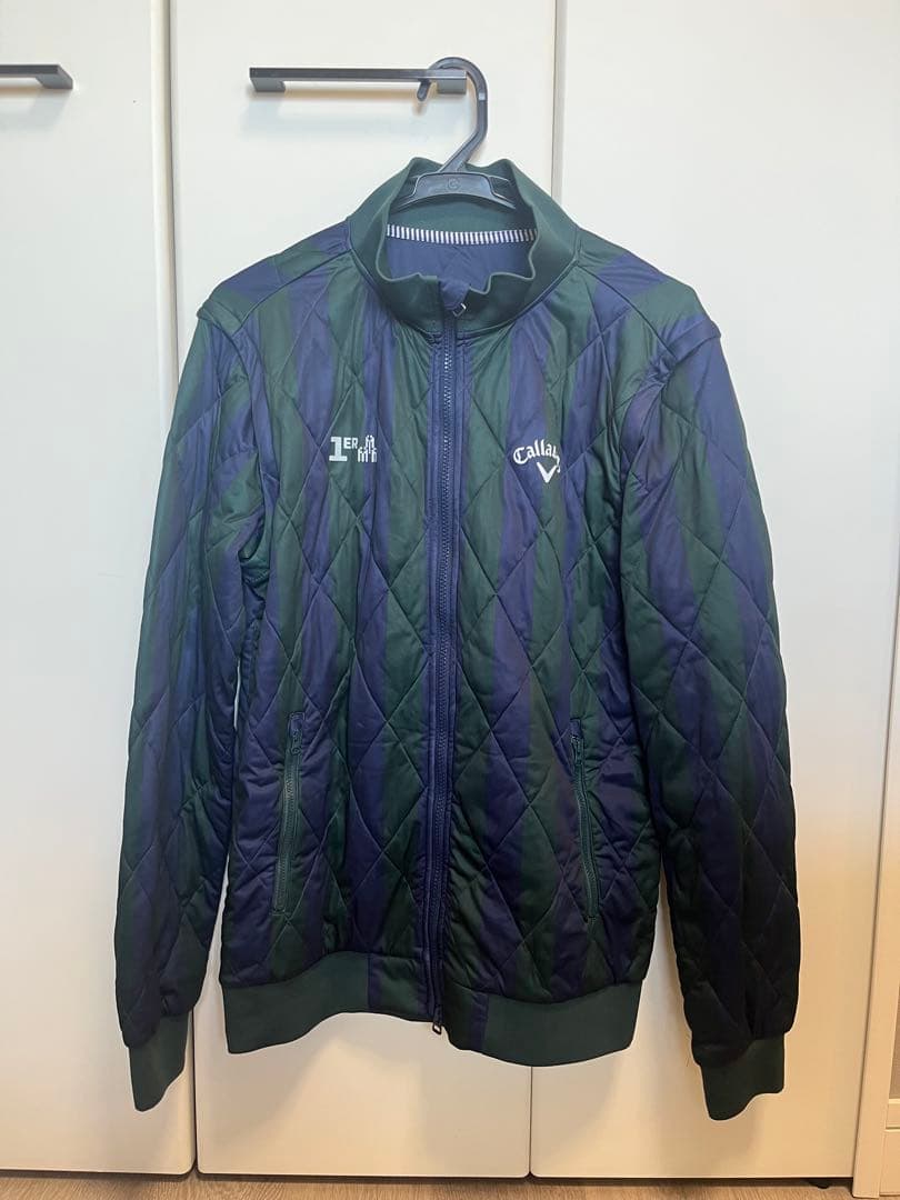 Callaway キルティングジャケット グリーン×ネイビー