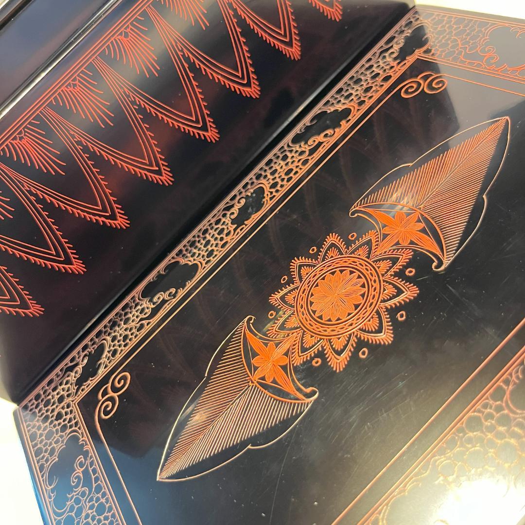 キンマ　茶箱　利休茶箱　茶道具　３点セット　キンマ彫　棗　香合　茶筌筒