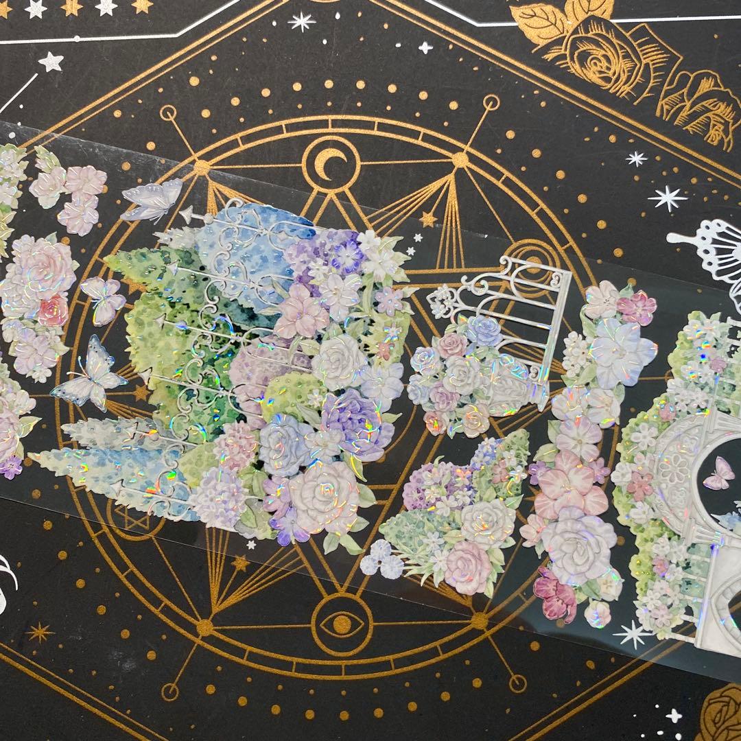 【9272】海外　マステ　中古巻　貝殻光マスキングテープ　残量多め　装飾背景系