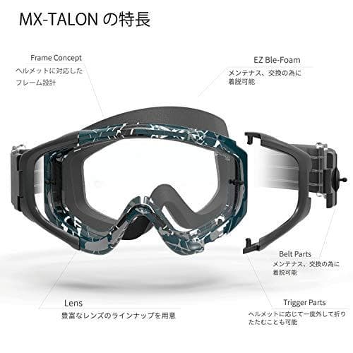 [スワンズ] 日本製 ダートゴーグル MX-TALON-M MBK マットブラm