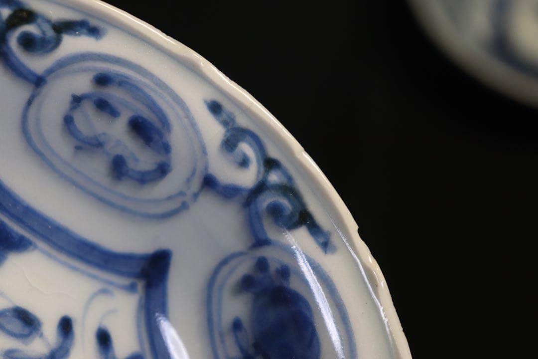 中国　染付中皿4点　芙蓉手　送料込み0721