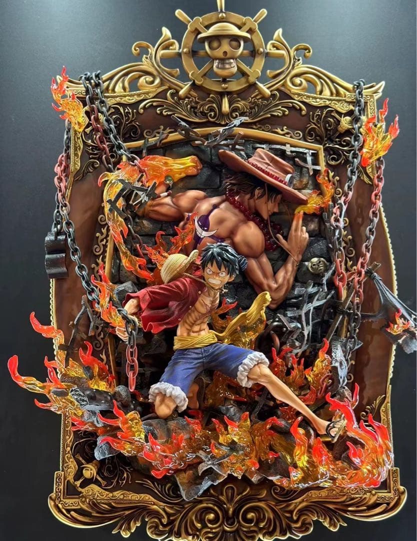 ワンピース エース vs ルフィ ガレージキット ガレキ スタチュー①