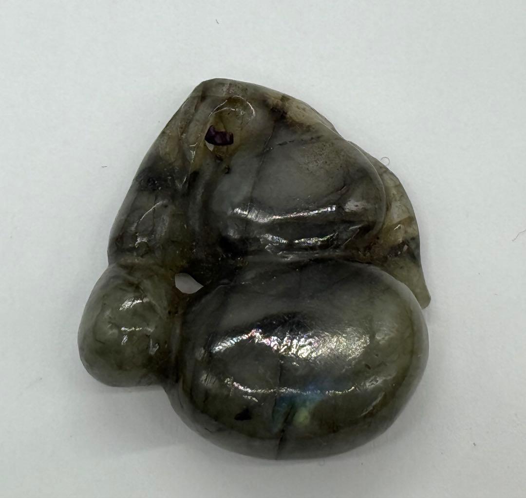 翡翠瓢箪　黒髪水晶　2点まとめ　重さ23g 送料込み250530