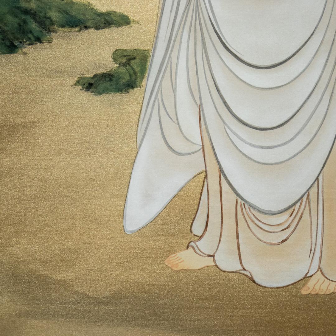 掛軸-1462　国井幸雪　白衣観音　共箱　二重箱