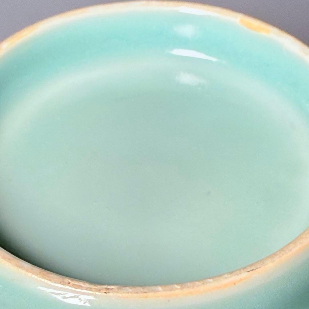 後期　鍋島青磁　江戸中期～末期　青磁菊花形皿　納箱付　同手　図録掲載品