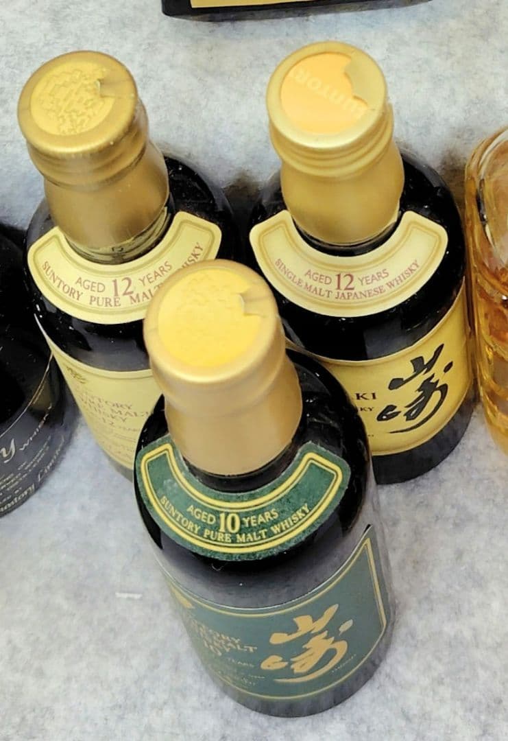 サントリーミニボトル 山崎 10年グリーンラベル 12年 ピュア＆シングルモルト