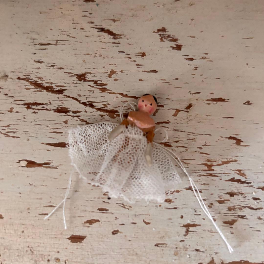 レア極小3.3cm ペグドール　ウッデンドール　アンティークドール　1900年