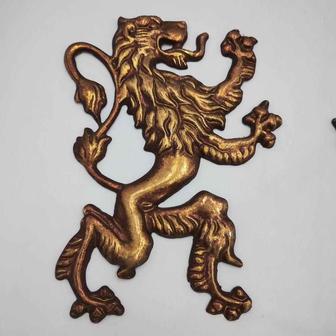 wM49L ライオン 紋章 置物 壁掛け オブジェ 西洋 紋章