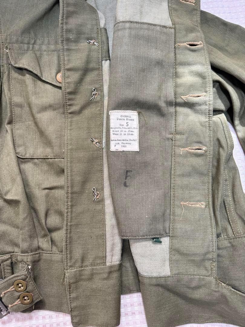 イギリス軍 実物 グリーンデニムジャケット