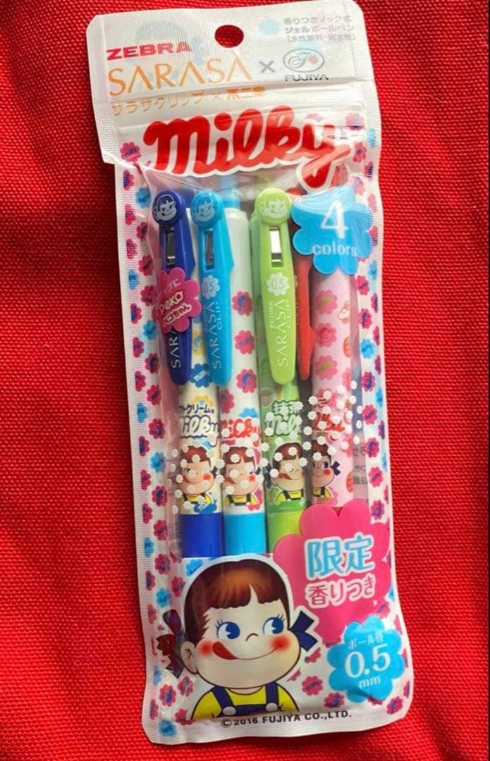 ゼブラの限定 サラサクリップ×不二家 ジェルボールペン4色セット