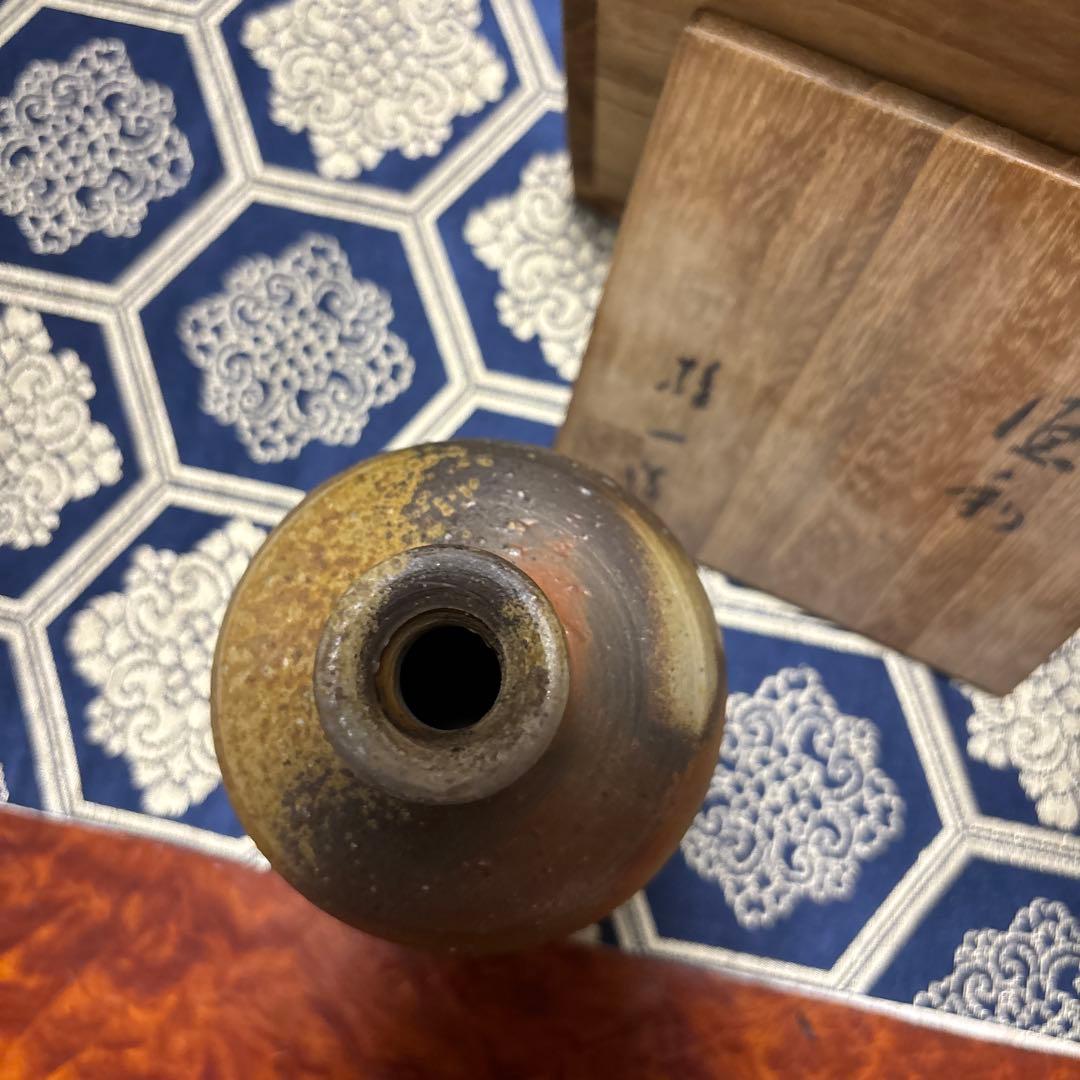 陶器花瓶と木箱セット