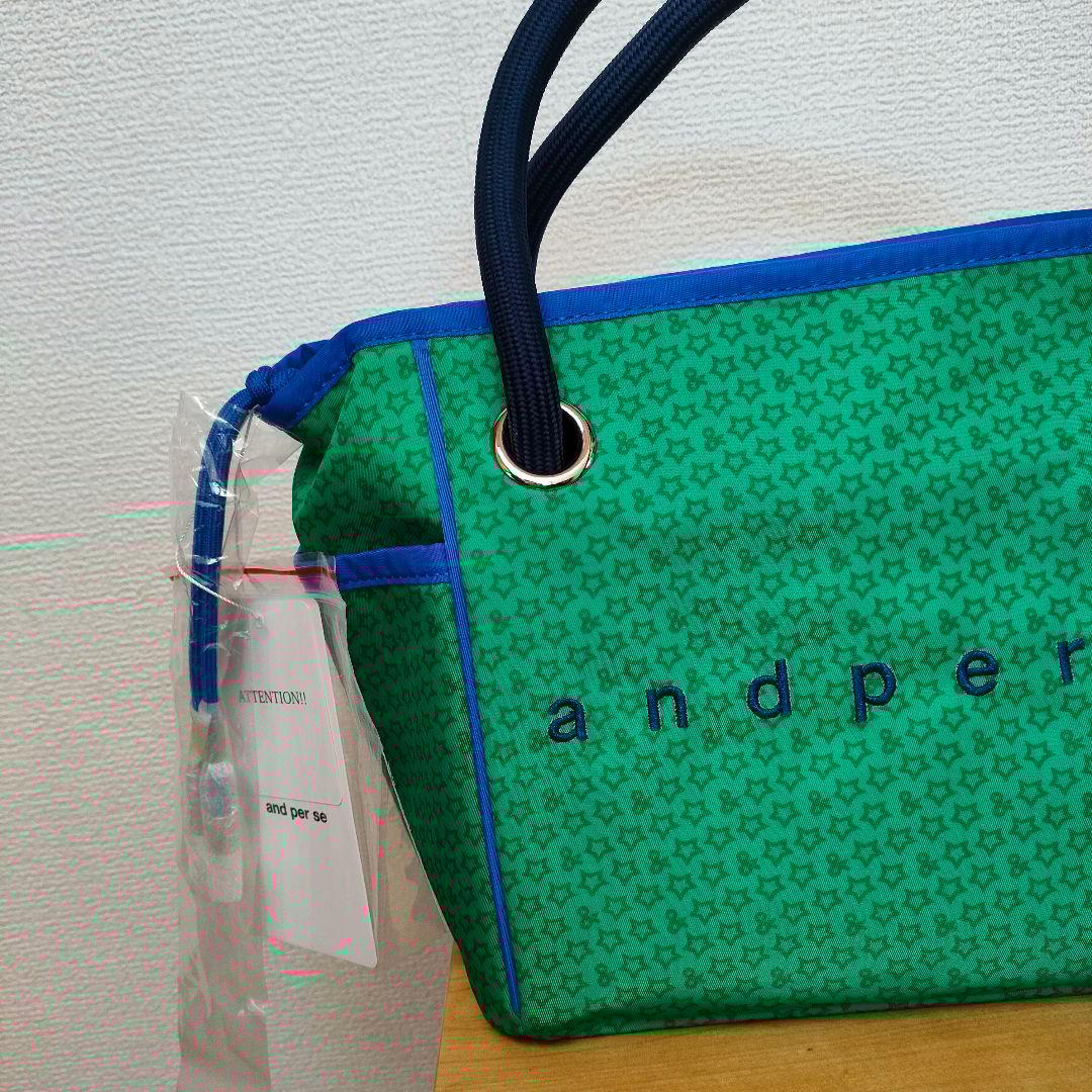 新品未使用andperse 星柄カートバッグ グリーン/ブルー2025年モデル