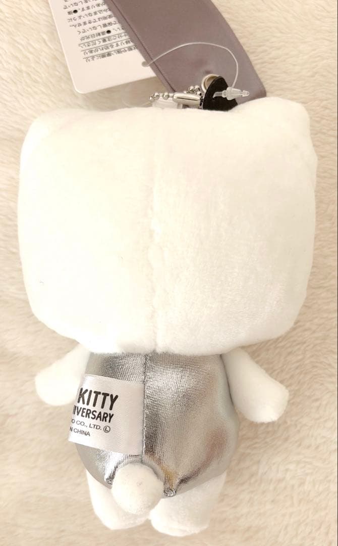 キティ50周年 マスコットチャーム アベイル シルバー ぬいぐるみ キーホルダー
