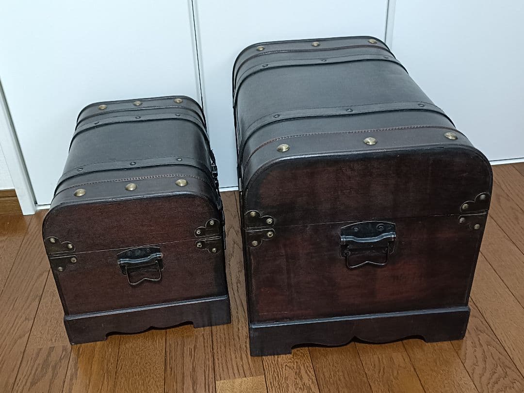 アンティーク 木製木箱 2個セット 大小