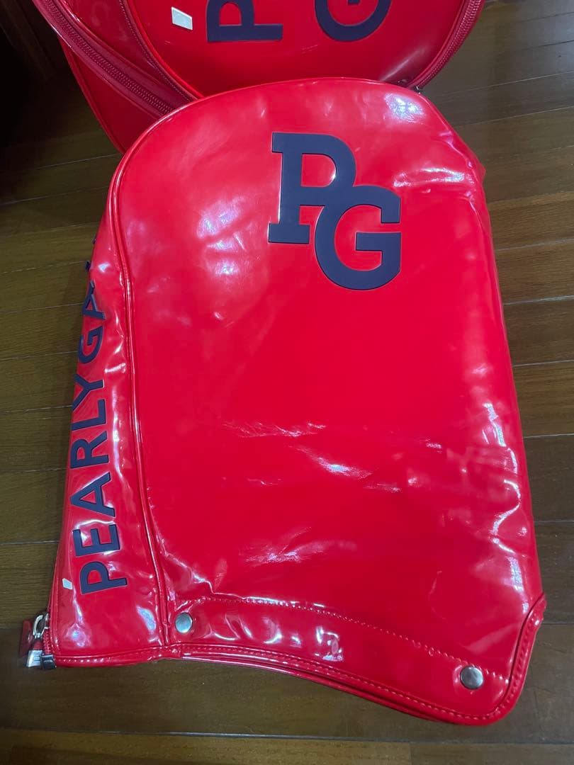 PEARLY GATES エナメルキャディバッグ レッド