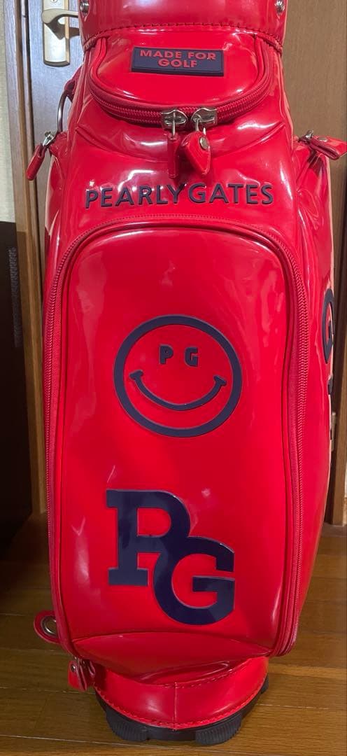 PEARLY GATES エナメルキャディバッグ レッド