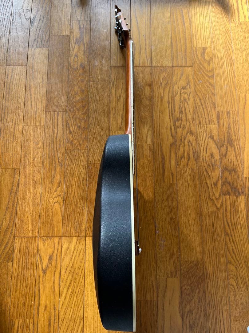 オベーションタイプのグラデーショングリーン虎目のアコースティックギター