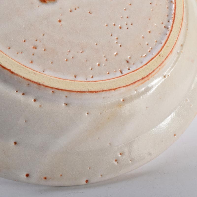 和食器　美濃焼　安藤日出武作　紅志野　草文　平皿　五客　共箱　M　R7893B