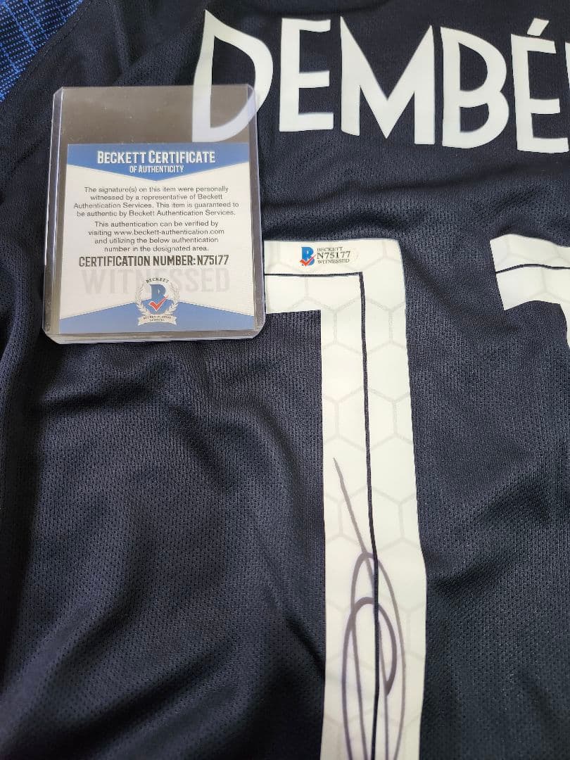 デンベレ サイン入り フランス代表 サッカー ユニフォーム 証明書付き PSG