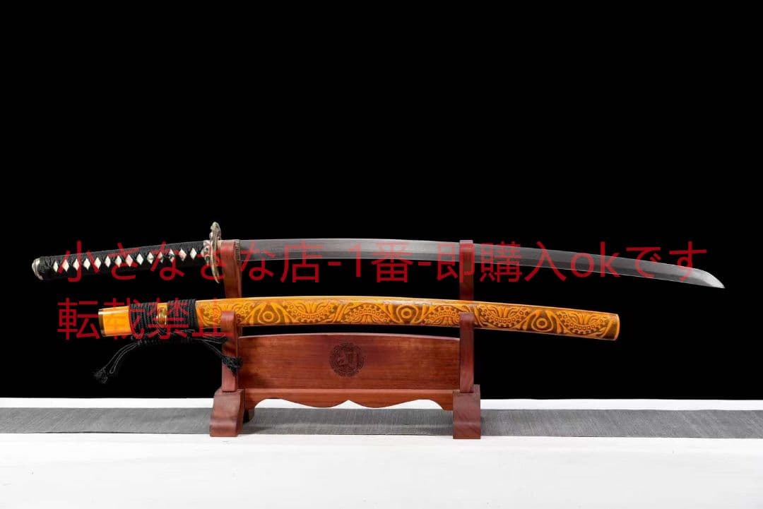 銅装模様鋼四葉草紋侍刀【金蛇妖刀】武具　刀装具　日本刀　模造刀 居合刀