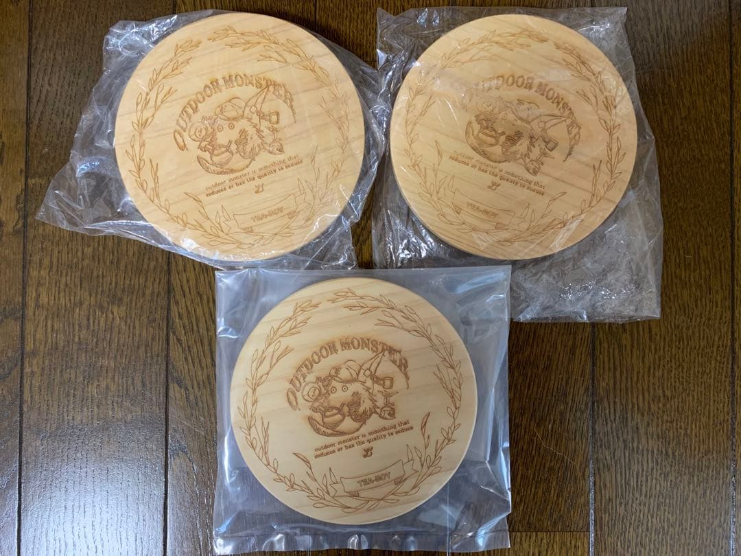 アウトドアモンスター チャタクリッド 木の蓋 3個セット 新品未使用