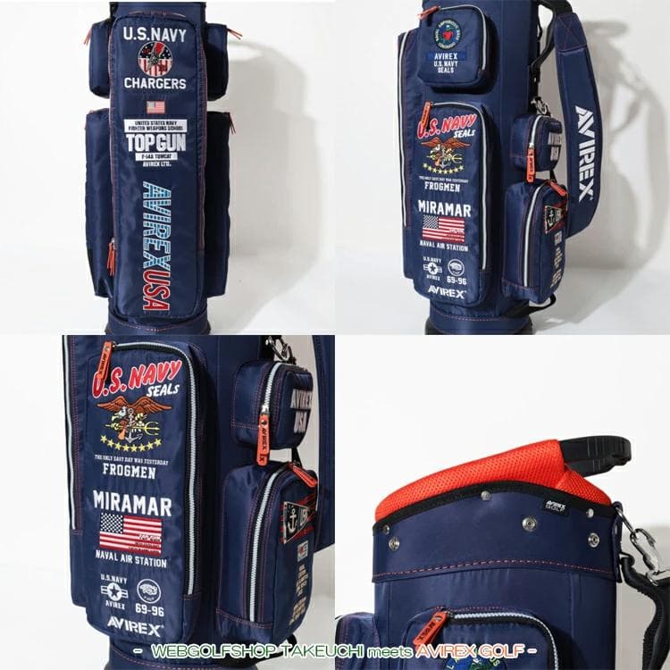 新品 AVIREX アヴィレックスゴルフ キャディバッグ ネイビー