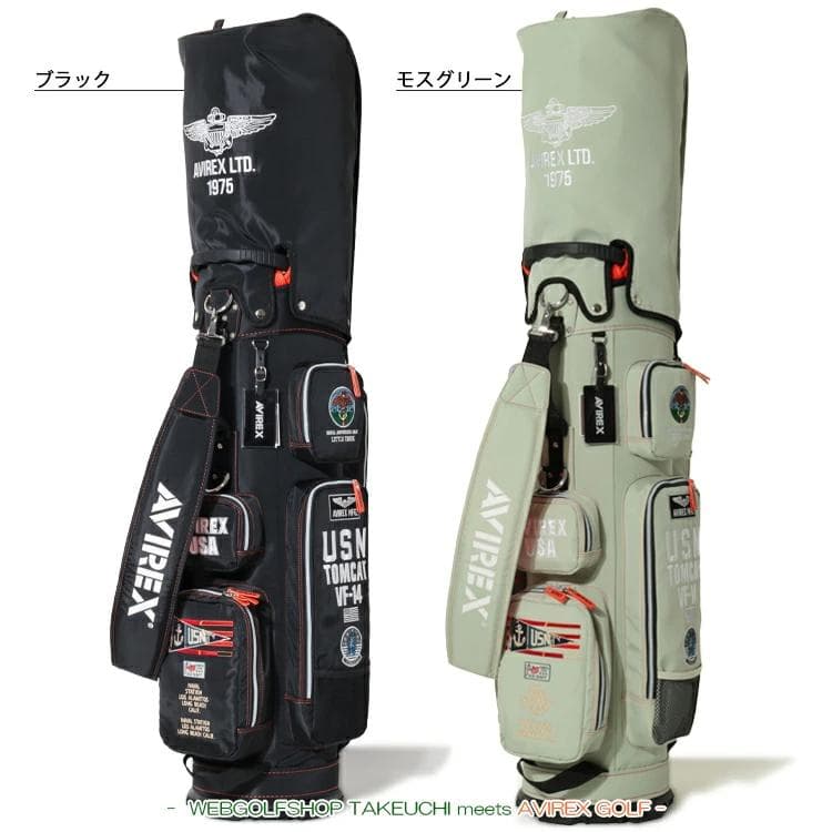 新品 AVIREX アヴィレックスゴルフ キャディバッグ ネイビー