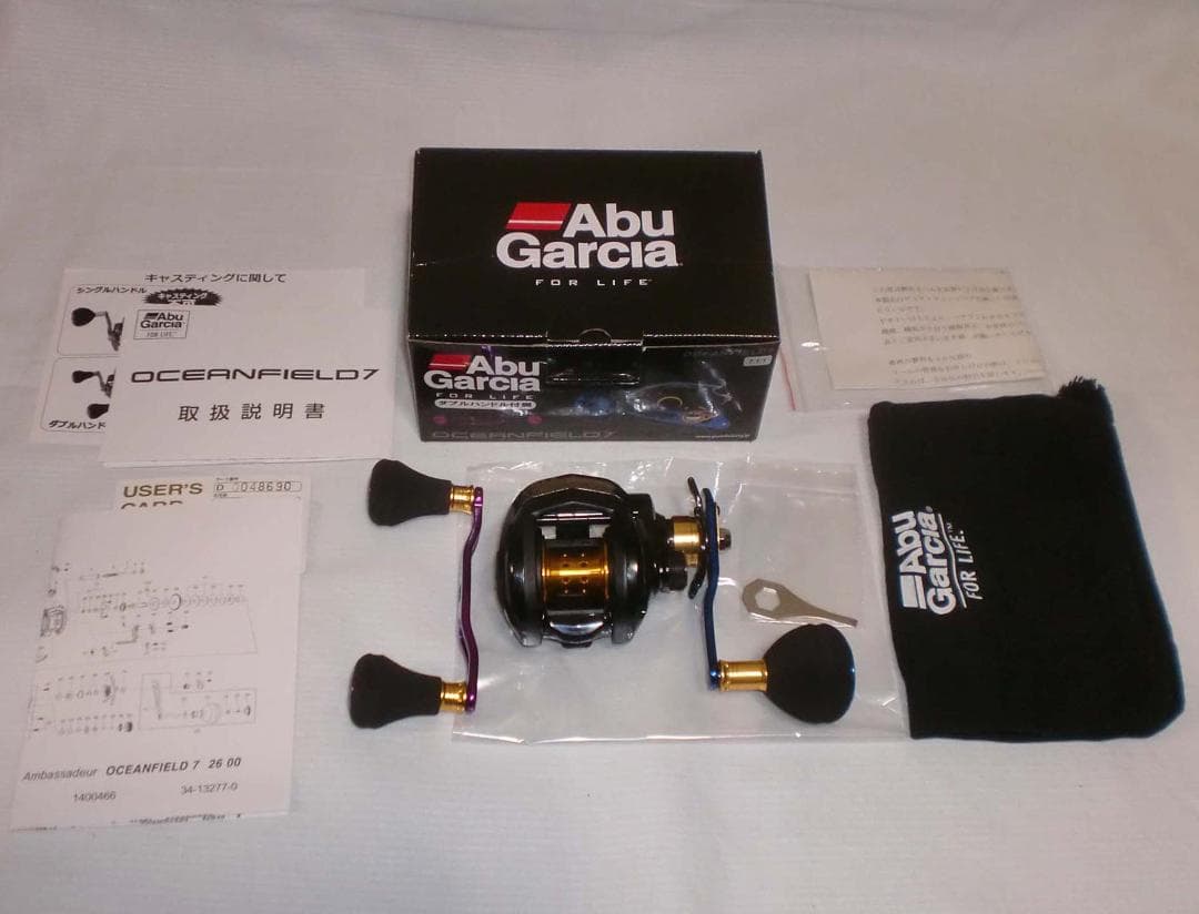 Ａｂｕ　オーシャンフィールド７【右巻き】スペアハンドル付　新品（※箱折り目有り）