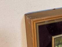 【真作】絵画　油彩8号　清流きらめく渓谷美　水音響く緑の回廊　X159