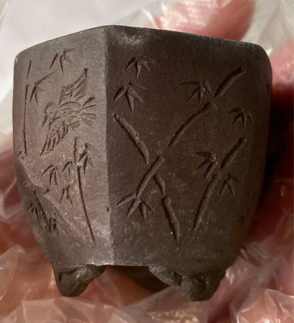 陶雀　雀　小品　盆栽鉢　アンティーク　(A) (A11)