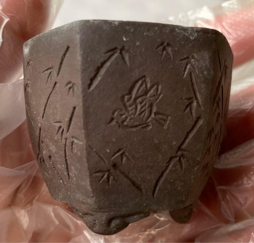 陶雀　雀　小品　盆栽鉢　アンティーク　(A) (A11)