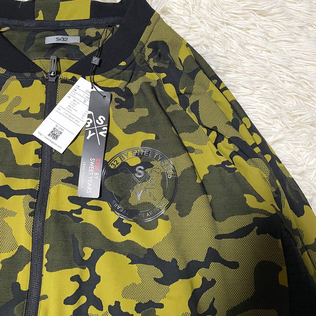 【未使用品】ジップスウェットジャケット イエロー 3L カモフラ ゴルフ