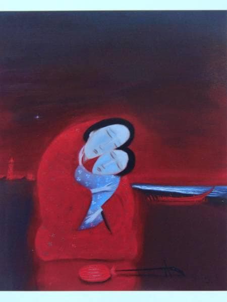 斎藤真一、津軽哀歌 十三の砂山、希少画集画、新品高級額装付