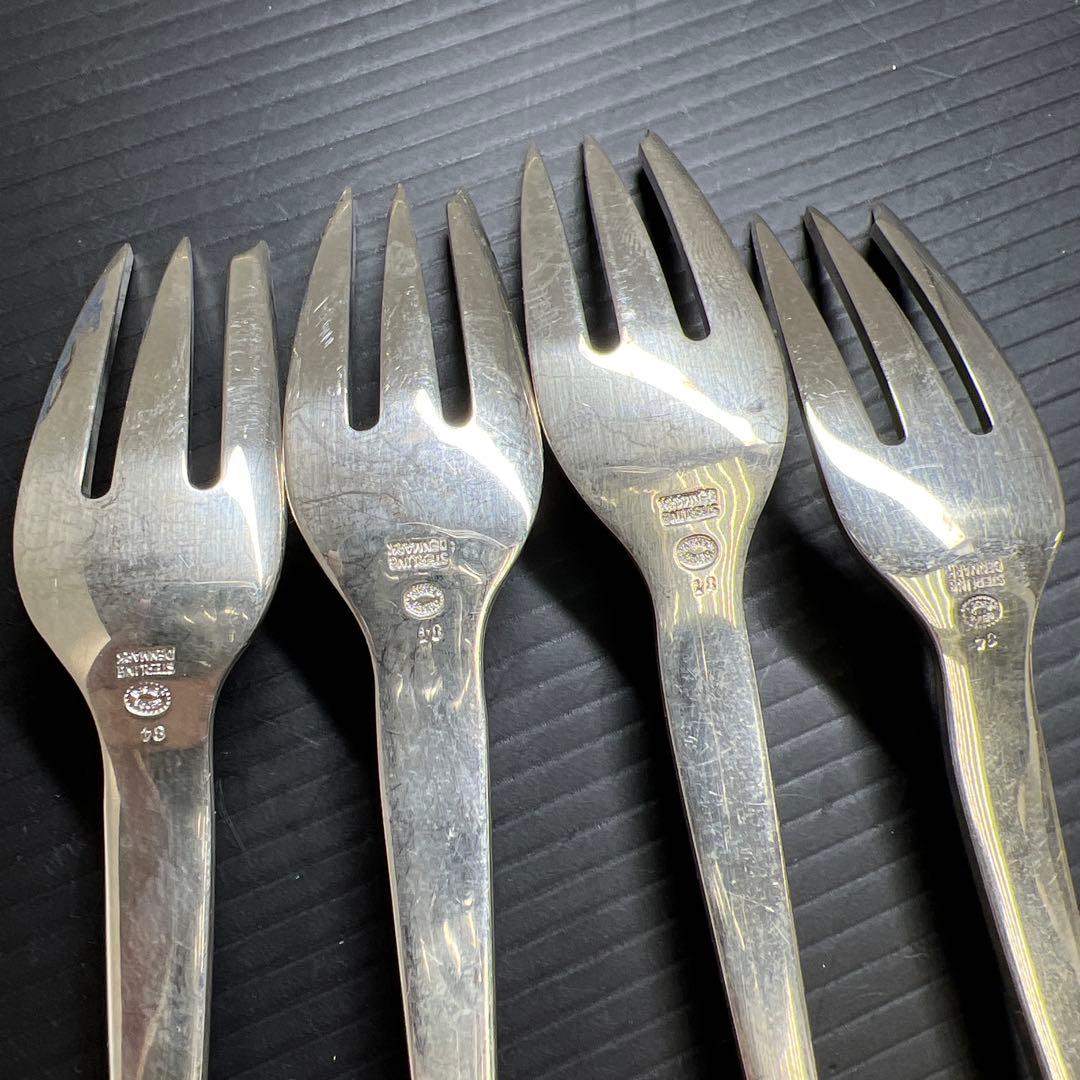 ジョージジェンセン　最高級ブロッサム　デザートフォーク　7本　202g 共袋