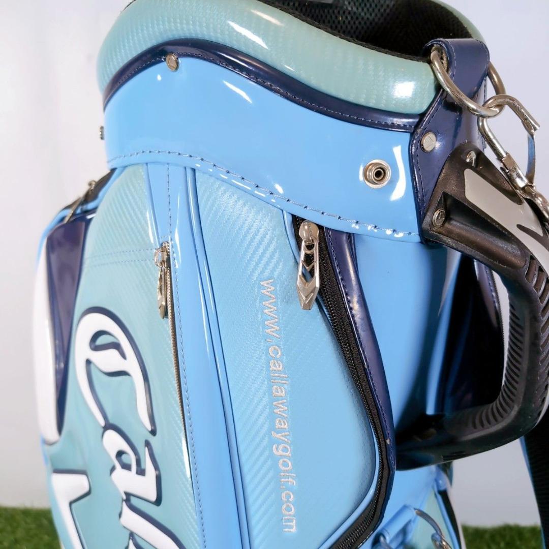 Callaway キャロウェイ ゴルフ キャディバッグ エナメル 青 白 ブルー