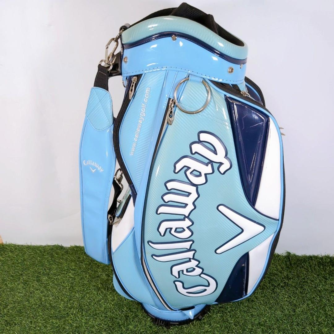 Callaway キャロウェイ ゴルフ キャディバッグ エナメル 青 白 ブルー