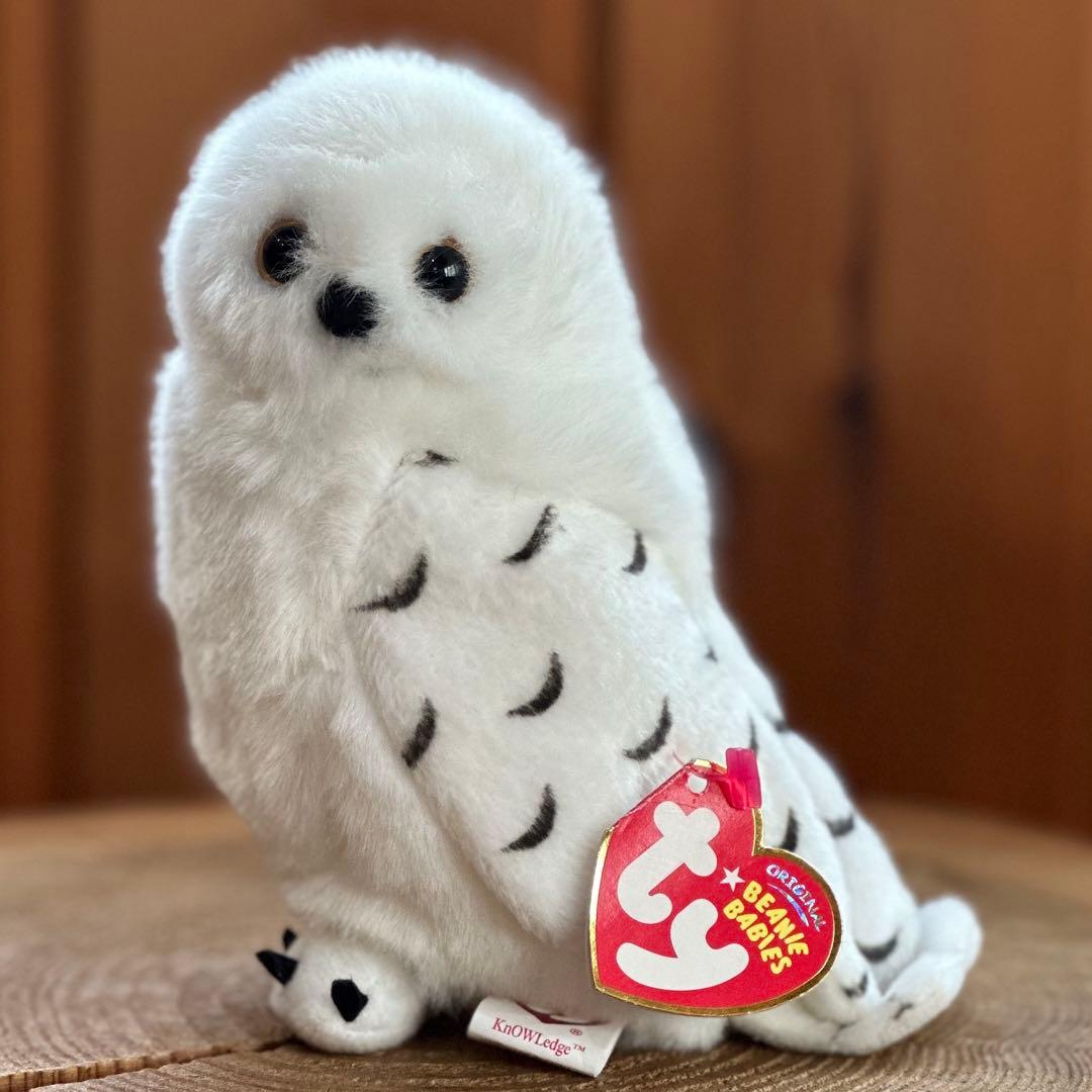 【希少•入手困難】tyビーニーベイビーズ 白フクロウぬいぐるみ　※限定品
