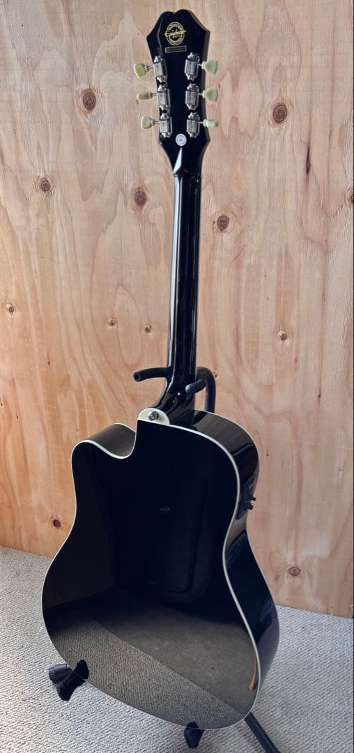 トップ単板　Epiphone FT-350SCE ブラック　ペグ換装品