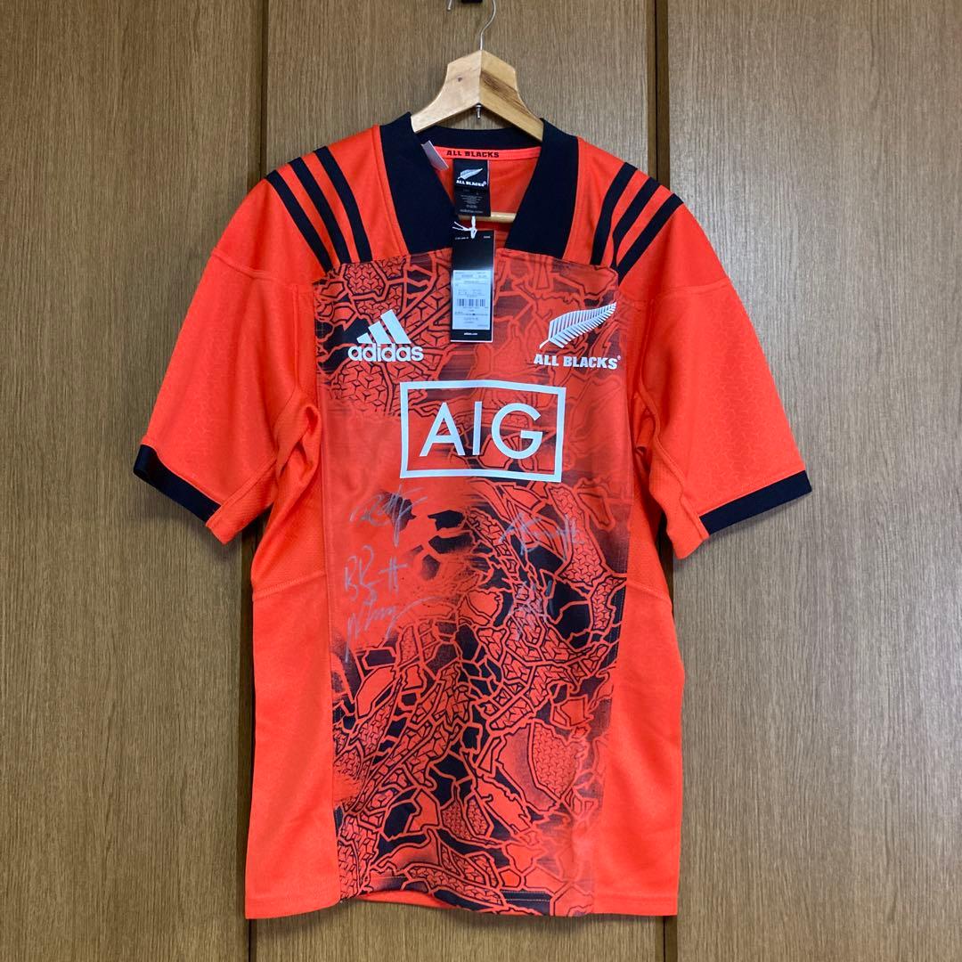 アディダス　オールブラックスサイン入りラグビージャージ