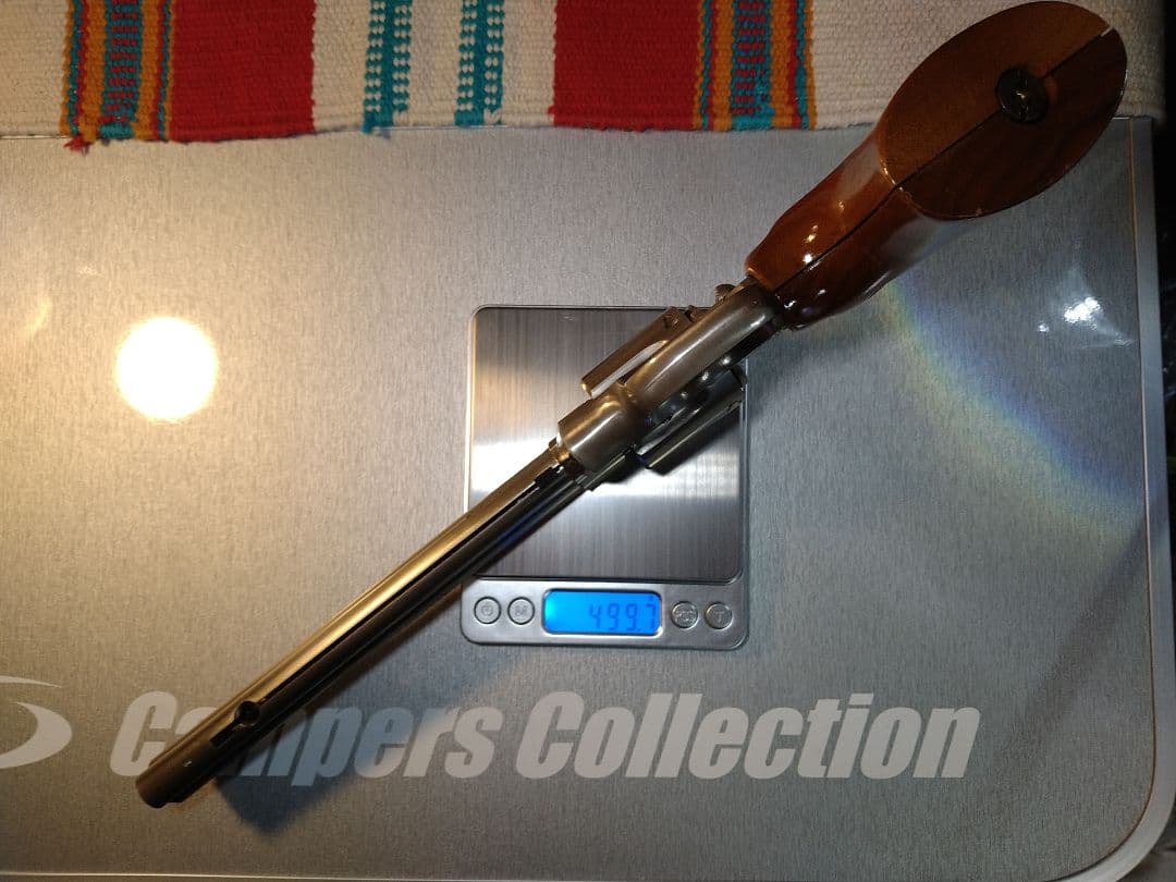 希少な美品！タナカ　コルトパイソン8インチ！銀色・木グリ付のカートレスガスガン！