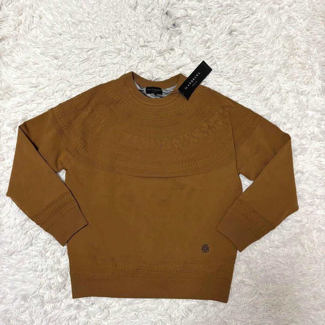 新品 st andrews ニットセーター 蓄熱 ベージュ ゴルフウェア