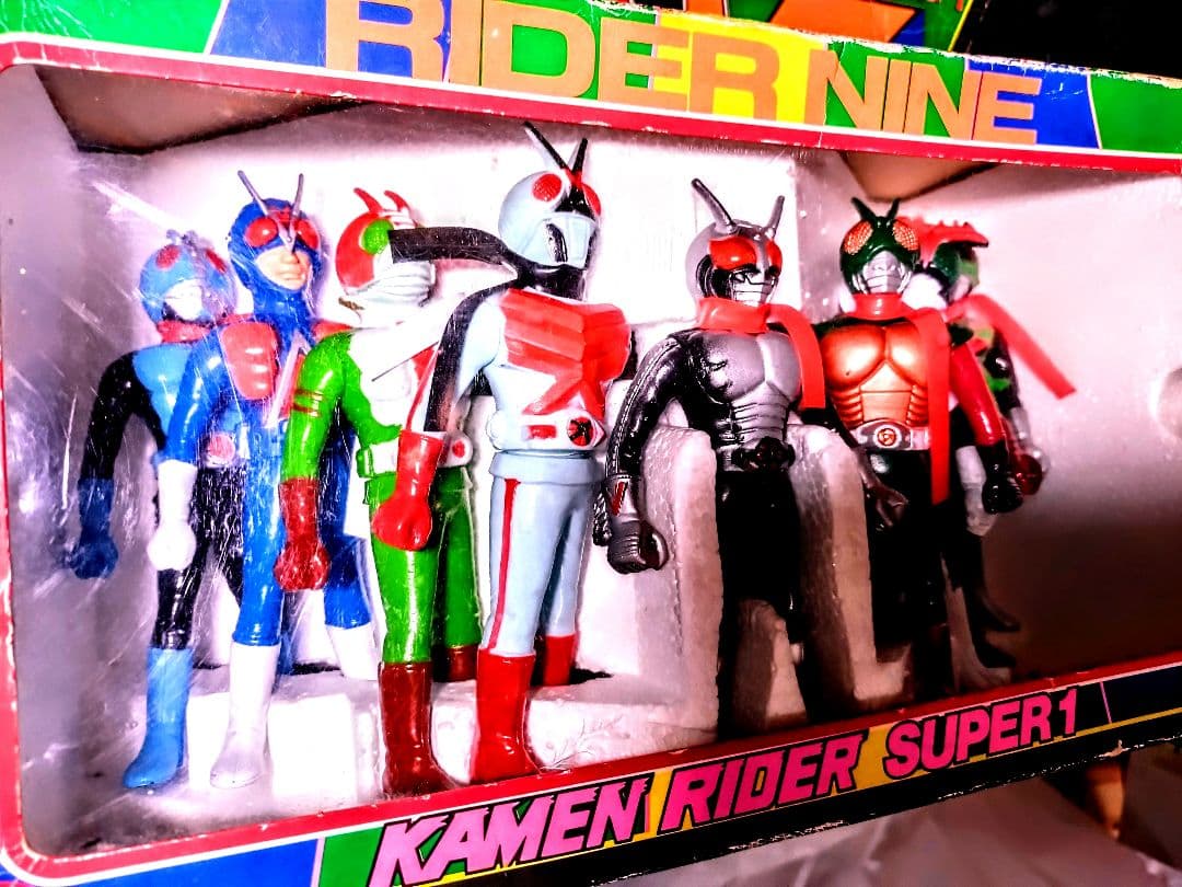 ポピー　仮面ライダー９人セット　当時もの！　怪人付き(2体)　中身美品