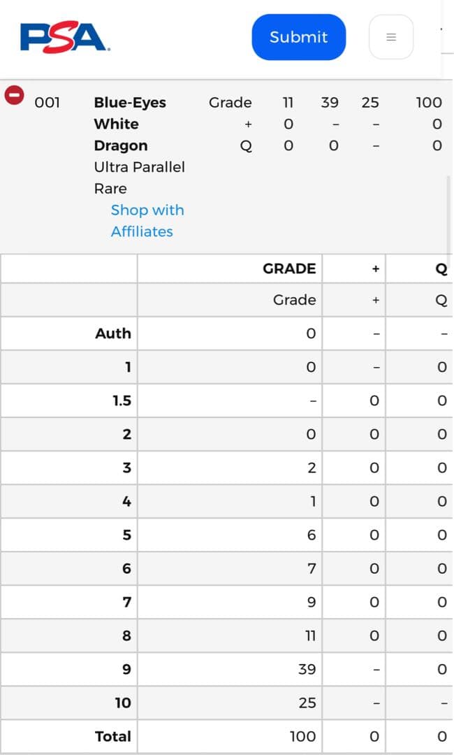 【希少】青眼の白龍　ウルトラパラレル DL2-001 ARS10 PSA10